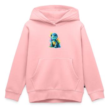 Bunte Schildkröte mit Farbspritzern - Kinder Premium Organic Hoodie - Rosa - Vorne - AI Model Kid Female (0cm)