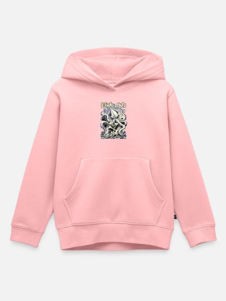 Fischer vs Kraken Japanischer Retro Style  - Kinder Premium Organic Hoodie - Rosa
