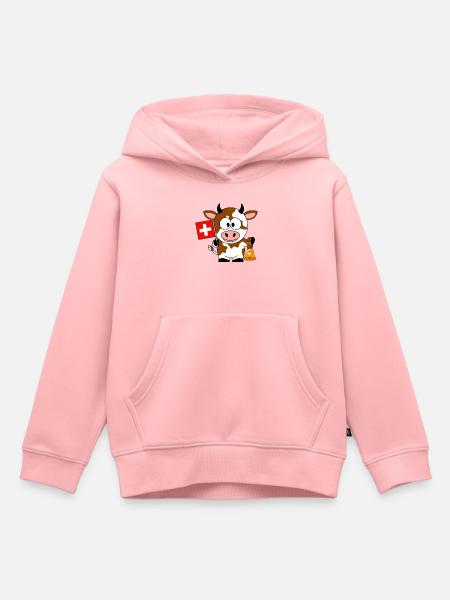 Schweizer Kuh mit glocke - Kinder Premium Organic Hoodie - Rosa