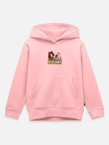 Bauernhof Tiere Landleben Stall Landwirtschaft - Kinder Premium Organic Hoodie - Rosa