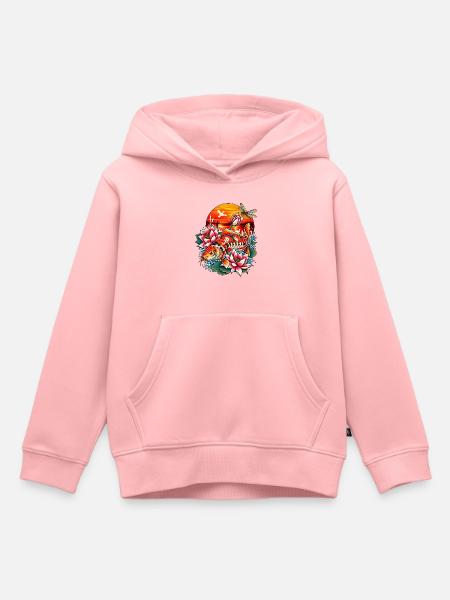 Carpe_ko_et_lotus_au_coucher_du_soleil - Kinder Premium Organic Hoodie - Rosa