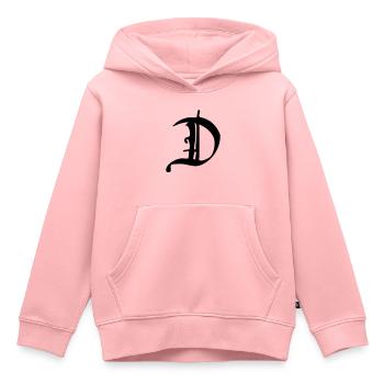 D - Sweat Premium à capuche enfant bio - rose - Devant - AI Model Kid Female (0cm)