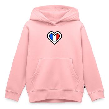 France Sport Teams Heart - Kids Premium Organic Hoodie - rose - Front - AI Model Kid Female (0cm)