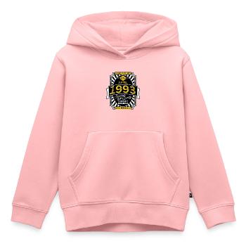 1993 APRIL - Kinder Premium Organic Hoodie - Rosa - Vorne - AI Model Kid Female (0cm)