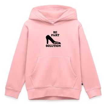 Be part of the solution - Kids Premium Organic Hoodie - rose - Front - AI Model Kid Female (0cm)