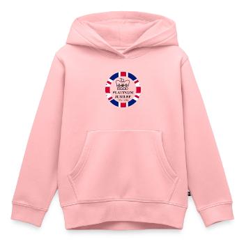 Jubilé de platine - Monarchie de la Reine britannique 2022 - Sweat Premium à capuche enfant bio - rose - Devant - AI Model Kid Female (0cm)