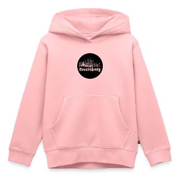 ravensburg,skyline, kreis, scherenschnitt,schwarz - Kinder Premium Organic Hoodie - Rosa - Vorne - AI Model Kid Female (0cm)