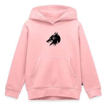 Style de tatouage de portrait de tête de loup - Sweat Premium à capuche enfant bio - rose - Devant - AI Model Kid Female (0cm)