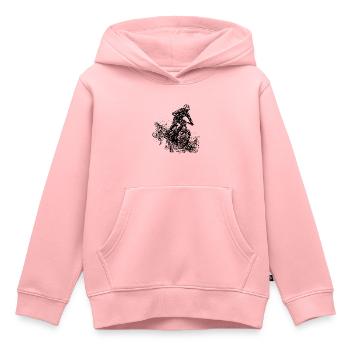 Radfahrer Mountainbiker Regen Schlamm Abfahrt - Kinder Premium Organic Hoodie - Rosa - Vorne - AI Model Kid Female (0cm)