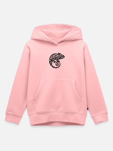 Schuppenkriechtier Verkleidung Chamäleon Tattoo - Premium børne hættetrøje økologisk - rosa