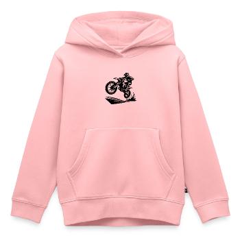 Springende Motorsport Enduro Gelände Maschine - Kinder Premium Organic Hoodie - Rosa - Vorne - AI Model Kid Female (0cm)