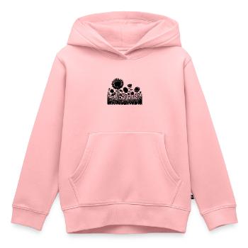 Sonnenblumen auf einem großen Feld - Kinder Premium Organic Hoodie - Rosa - Vorne - AI Model Kid Female (0cm)