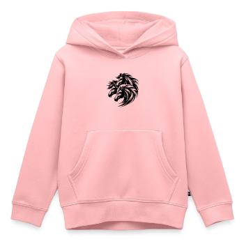 Elegante Pferdeköpfe mit wilder Mähne - Kinder Premium Organic Hoodie - Rosa - Vorne - AI Model Kid Female (0cm)