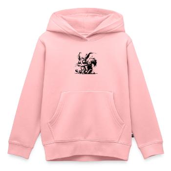 Total verschlafenes Eichhörnchen Horror Skizze - Kinder Premium Organic Hoodie - Rosa - Vorne - AI Model Kid Female (0cm)