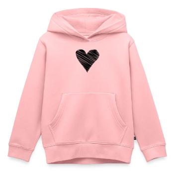 herz scribble Zeichnung minimal love liebe Linien  - Kinder Premium Organic Hoodie - Rosa - Vorne - AI Model Kid Female (0cm)