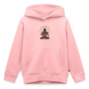 BUDDHA / Zeichen, Figur, Lotusblüte - Kinder Premium Organic Hoodie - Rosa - Vorne - AI Model Kid Female (0cm)