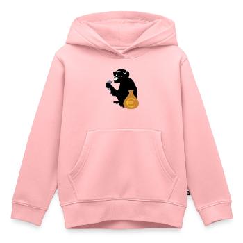 euro monkey - Kinder Premium Organic Hoodie - Rosa - Vorne - AI Model Kid Female (0cm)
