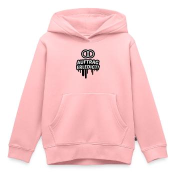 Auftrag erledigt, ehe, hochzeit 2c - Kinder Premium Organic Hoodie - Rosa - Vorne - AI Model Kid Female (0cm)
