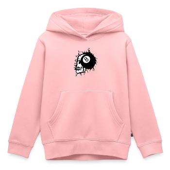 Billard Totenkopf Profil Kugel 8 - Kinder Premium Organic Hoodie - Rosa - Vorne - AI Model Kid Female (0cm)