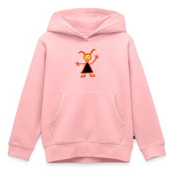fille - Sweat Premium à capuche enfant bio - rose - Devant - AI Model Kid Female (0cm)