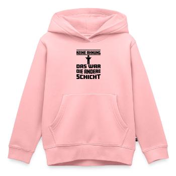 Keine Ahnung, das war die andere Schicht - Kinder Premium Organic Hoodie - Rosa - Vorne - AI Model Kid Female (0cm)