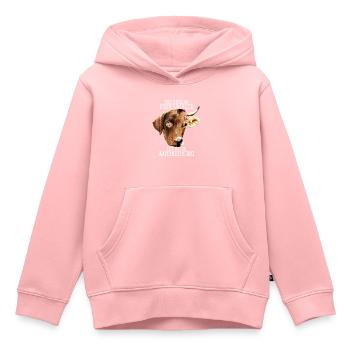 Der Unterschied Ist Deine Wahrnehmung Vegan Hund - Kinder Premium Organic Hoodie - Rosa - Vorne - AI Model Kid Female (0cm)