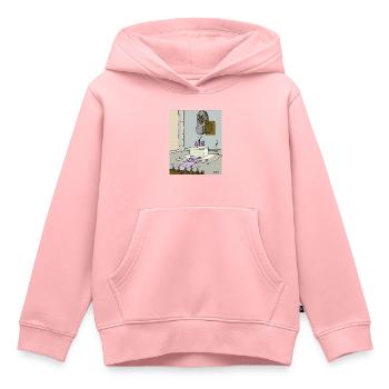 1184 claque de cafard de botte d'église - Sweat Premium à capuche enfant bio - rose - Devant - AI Model Kid Female (0cm)
