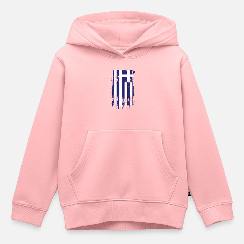 Grèce Grèce Grèce - Sweat Premium à capuche enfant bio - rose