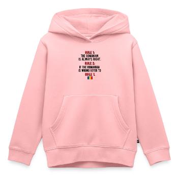 Proud Romanian Romania Flag Romanian Roots - Kids Premium Organic Hoodie - rose - Front - AI Model Kid Female (0cm)