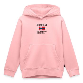 Norwegian Norway flag Norwegian origin - Kids Premium Organic Hoodie - rose - Front - AI Model Kid Female (0cm)
