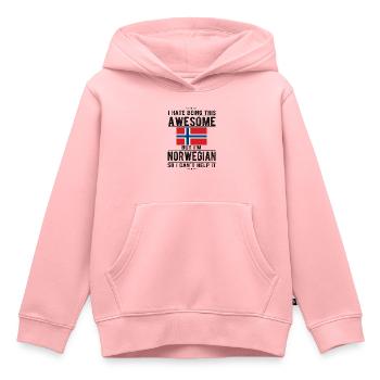 Norwegian Norway Flag Norwegian origin - Kids Premium Organic Hoodie - rose - Front - AI Model Kid Female (0cm)
