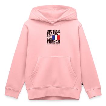 Français France Drapeau Français origine - Sweat Premium à capuche enfant bio - rose - Devant - AI Model Kid Female (0cm)