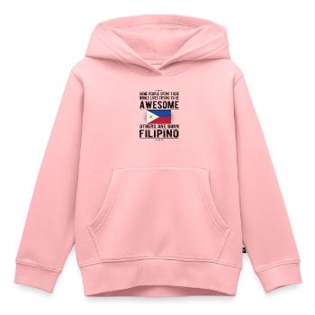 Fier Philippin né aux Philippines drapeau - Sweat Premium à capuche enfant bio - rose - Devant - AI Model Kid Female (0cm)