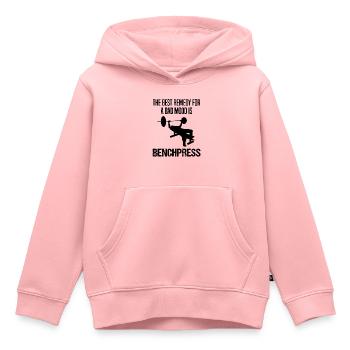 Bodybuilder Kraftsport Bankdrücken Spruch Geschenk - Kinder Premium Organic Hoodie - Rosa - Vorne - AI Model Kid Female (0cm)