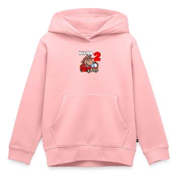 Zweiter 2. Geburtstag Feuerwehr T-Rex Mitgebsel - Kinder Premium Organic Hoodie - Rosa - Vorne - AI Model Kid Female (0cm)