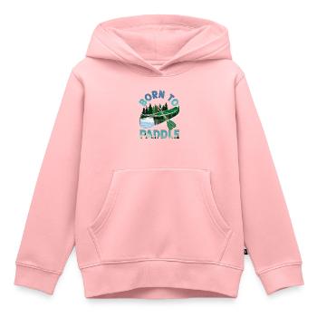 Canoë Canoë Né pour pagayer - Sweat Premium à capuche enfant bio - rose - Devant - AI Model Kid Female (0cm)
