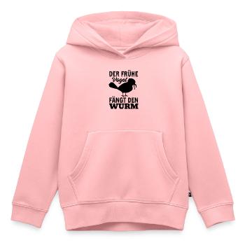 Der Frühe Vogel Fängt Den Wurm - Frühaufsteher - Kinder Premium Organic Hoodie - Rosa - Vorne - AI Model Kid Female (0cm)