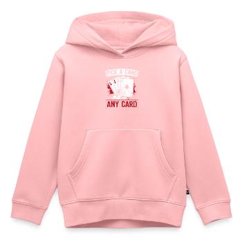 Kartenmagie Magier - Pick A Card Any Card Spruch - Kinder Premium Organic Hoodie - Rosa - Vorne - AI Model Kid Female (0cm)