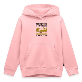 Buck Deer Hunting Hunter Vintage - Sweat Premium à capuche enfant bio - rose - Devant - AI Model Kid Female (0cm)