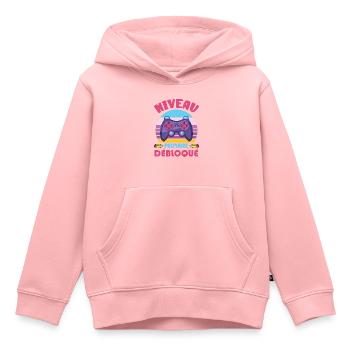 Niveau Primaire Débloqué rentrée scolaire école - Sweat Premium à capuche enfant bio - rose - Devant - AI Model Kid Female (0cm)