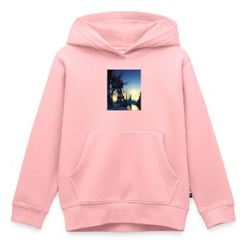 Science Fiction Stadt Zukunft - Kinder Premium Organic Hoodie - Rosa - Vorne - AI Model Kid Female (0cm)