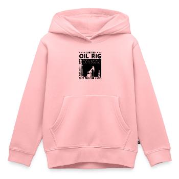 Je suis le travailleur des champs pétrolifères - Sweat Premium à capuche enfant bio - rose - Devant - AI Model Kid Female (0cm)