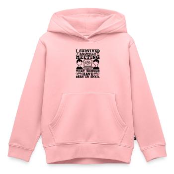 I Survived Another Meeting Office Humor - Kinder Premium Organic Hoodie - Rosa - Vorne - AI Model Kid Female (0cm)