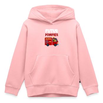 Futur Pompier Pour Mon Petit Héros De Fils - Sweat Premium à capuche enfant bio - rose - Devant - AI Model Kid Female (0cm)