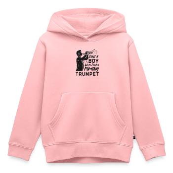 Trumpet Player Just A Boy Who - Kinder Premium Organic Hoodie - Rosa - Vorne - AI Model Kid Female (0cm)