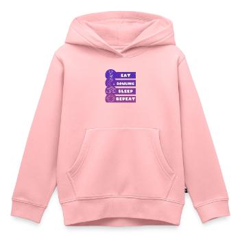 Eat Bowling Sleep Repeat Bowler - Kids Premium Organic Hoodie - rose - Front - AI Model Kid Female (0cm)