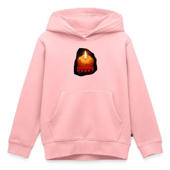 ZoffArt BURNING HEART - Kinder Premium Organic Hoodie - Rosa - Vorne - AI Model Kid Female (0cm)