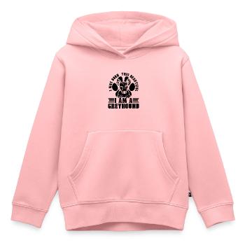 Je suis né ce coureur de lévriers de course de lévriers - Sweat Premium à capuche enfant bio - rose - Devant - AI Model Kid Female (0cm)