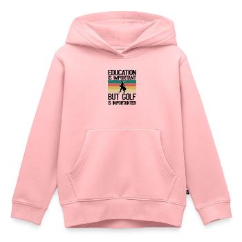 Bildung ist wichtig, aber Golf ist wichtiger - Kinder Premium Organic Hoodie - Rosa - Vorne - AI Model Kid Female (0cm)