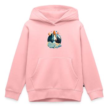 Raumschiff Space Shuttle Aufbruch in den Weltraum - Kinder Premium Organic Hoodie - Rosa - Vorne - AI Model Kid Female (0cm)